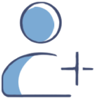 Icon of a person with a plus symbol, representing improving the employee experience