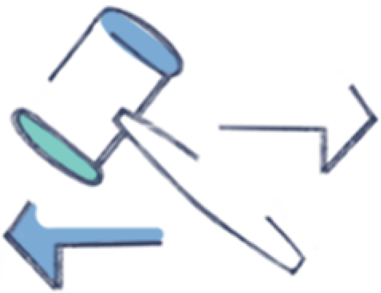 Gavel with directional arrows, representing adapting to changing legislation