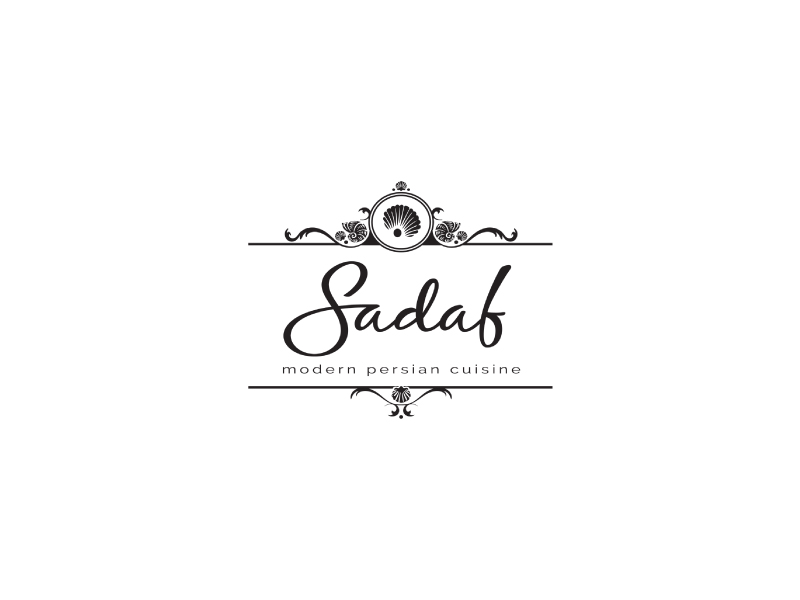 Sadaf Restaurant logo with elegant Persian script and tagline 'Modern Persian Cuisine'